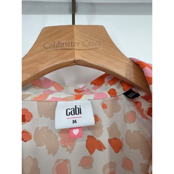 Cabi Womens go to blouse orange beige leopard print size medium - Picture 4 of 11